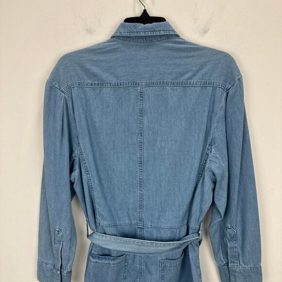 Gianni Bini Charlie Long Sleeve Denim Romper Jumpsuit Utility Blue US 0 NWT - Picture 9 of 10